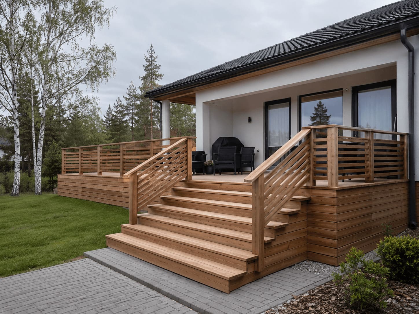 Terrass treppidega aia poole